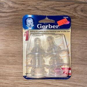 Vintage 6pk Gerber Baby Bottle Nipples Medium Flow NOS NEW